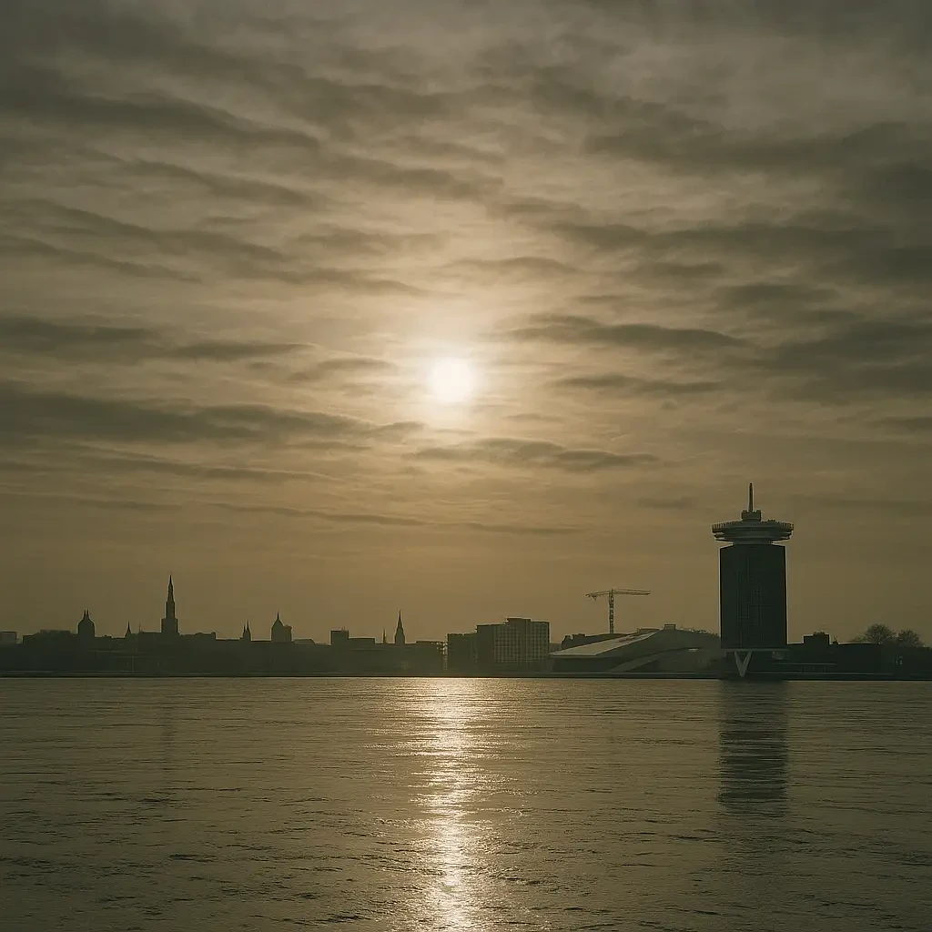 Winterzon boven Amsterdam Noord -Glazenwasser Remi van Gent